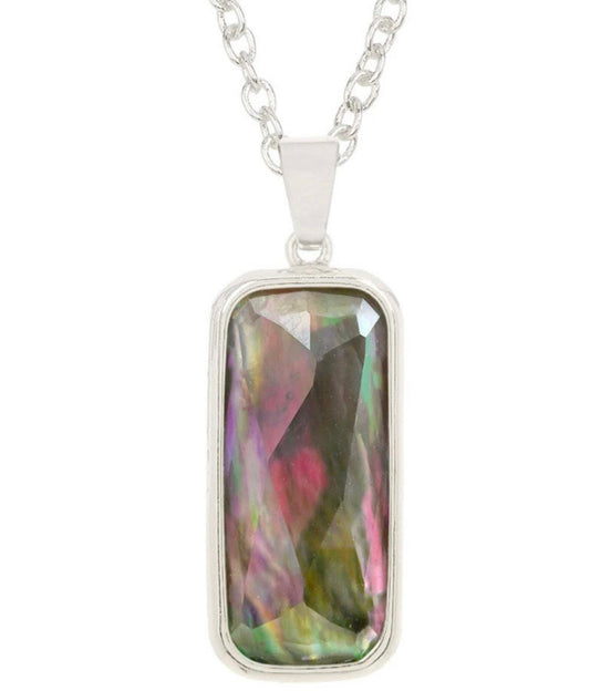 Black Mother of Pearl Pendant Necklace