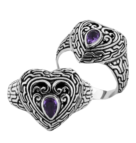 Amethyst Timeless Heart Ring