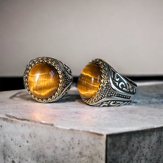 Men’s Tiger’s Eye Stainless Steel Ring