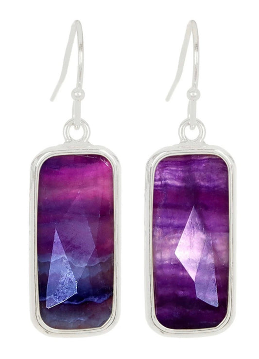 Amethyst Rectangle Earrings