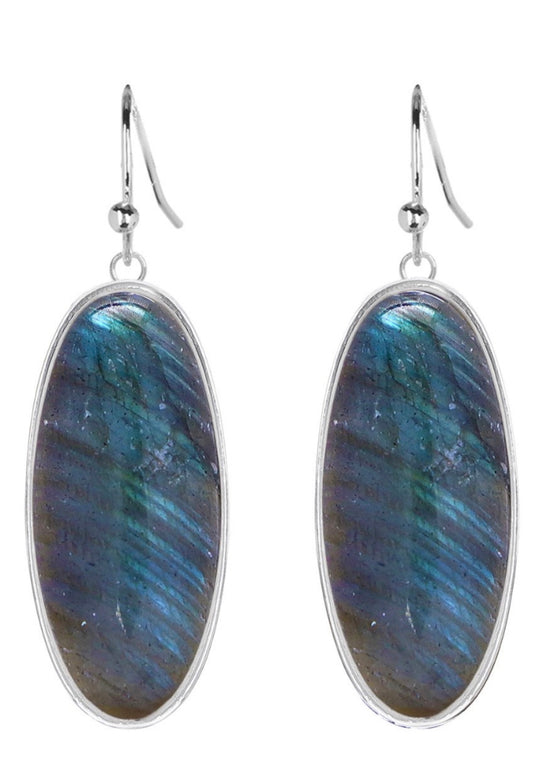 Labradorite Oval Earrings