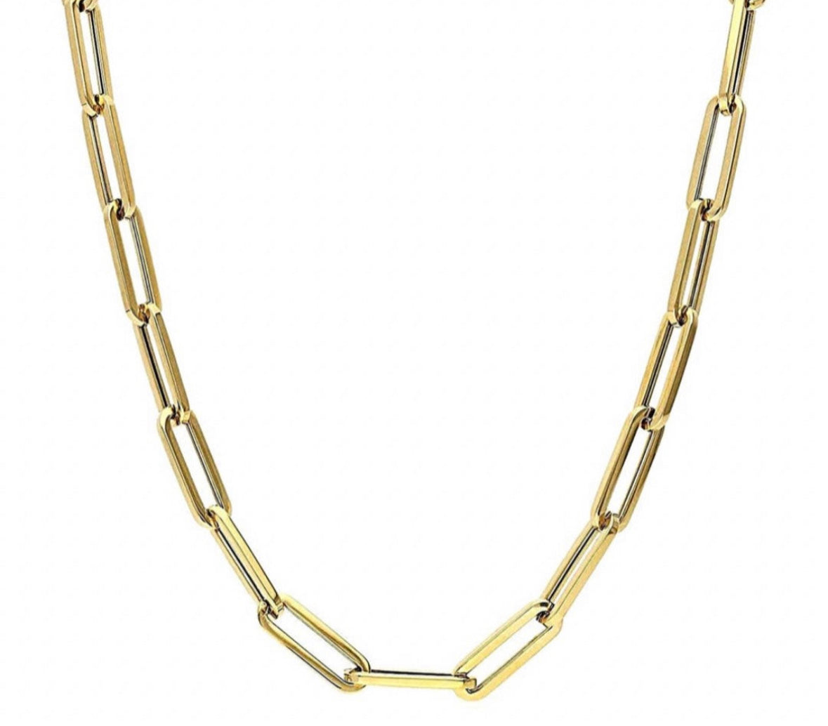 Gold Paper Clip Necklace