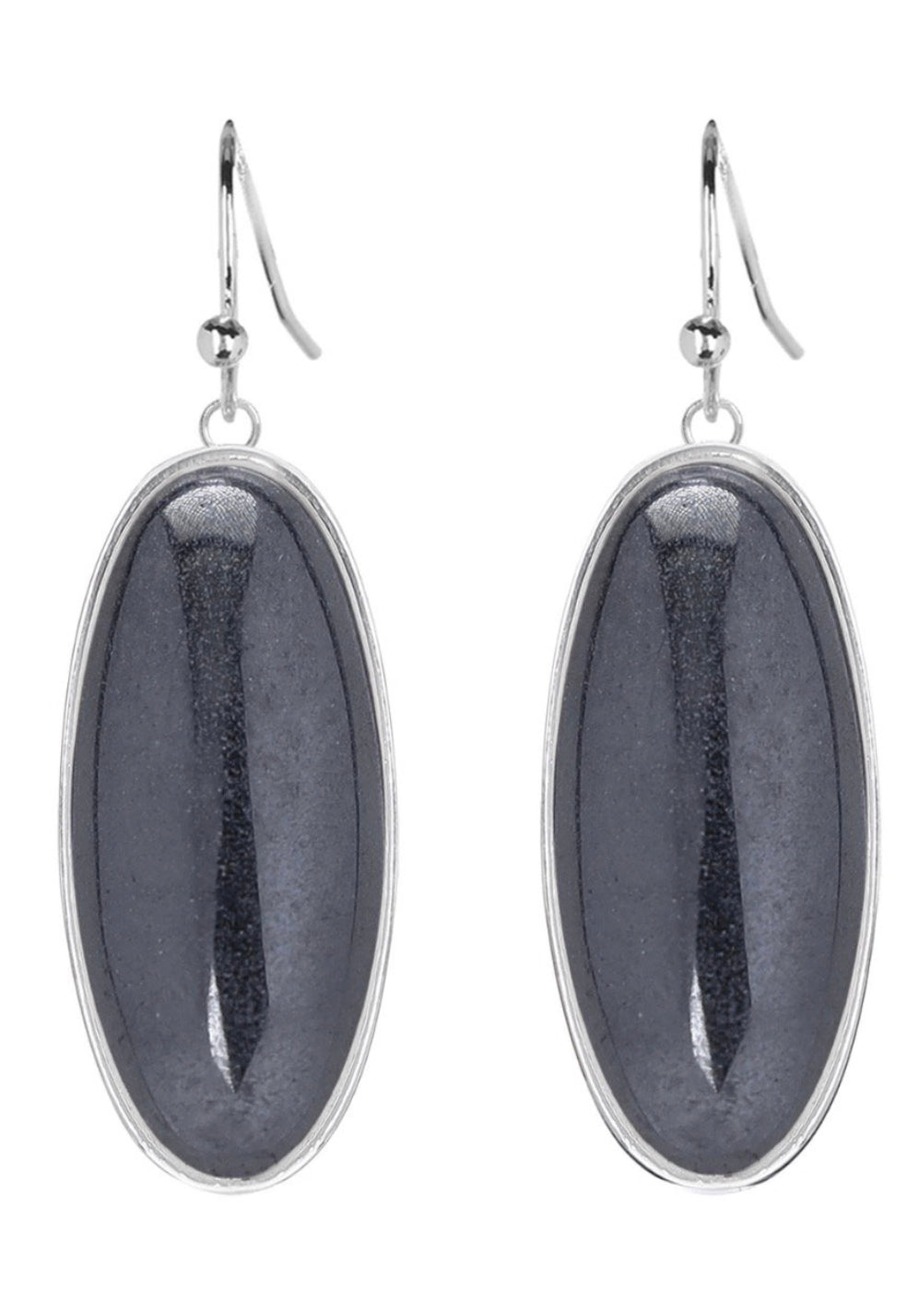 Hematite Oval Earrings