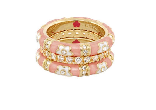 Pink Daisy Dreams Band Ring by Lauren G Adams