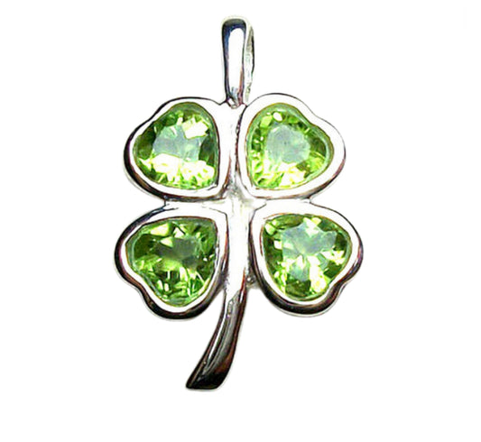 Peridot Four Leaf Clover Pendant