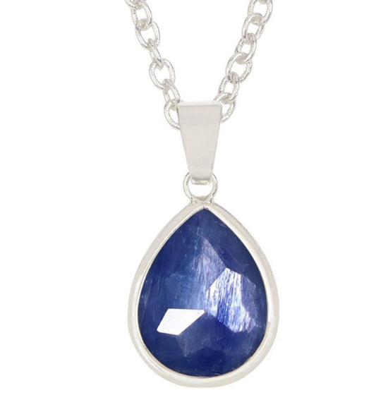 Kyanite Pear Cut Pendant Necklace